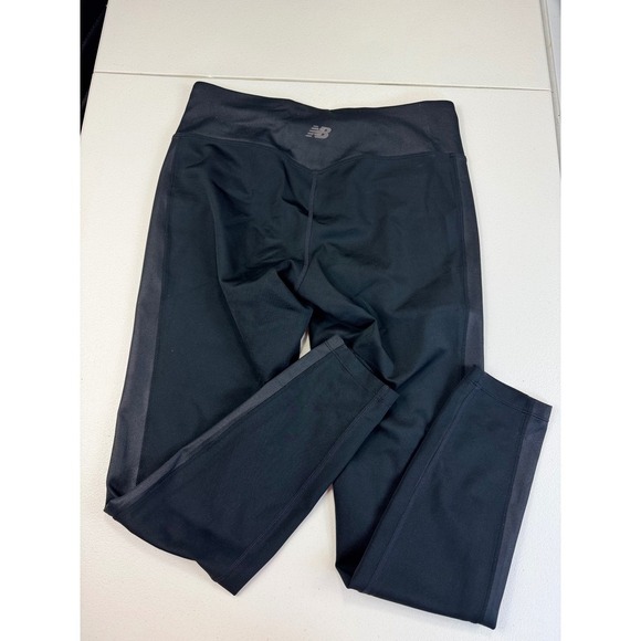 New Balance Athletic Leggings Women's Solid Black Side Panel Detail M - Picture 2 of 8